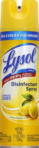 Lysol Disinfectant Spray, Lemon Breeze, 19oz, Clear