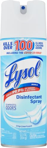 Lysol Sanitizing and Antibacterial Spray for Disinfecting & Deodorizing, Crisp Linen, 12.5 Fl Oz