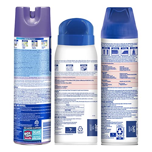 Lysol Disinfecting Spray, Early Morning Breeze 19oz Neutraair 2 in 1 Air Freshener and Disinfectant Spray, Lavender & Lily 10oz Fabric Disinfectant Spray, Lavender Fields 15oz