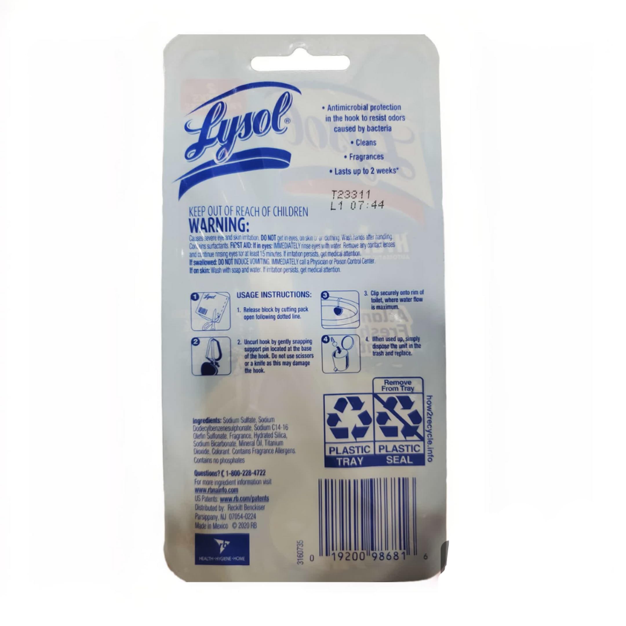Reckitt Lysol Kitchen Pro Antibacterial Cleaner Trigger 22 Fl Oz (Pack of 3) - With 1ct Auto In-The-Bowl Toilet Cleaner, Atlantic Fresh