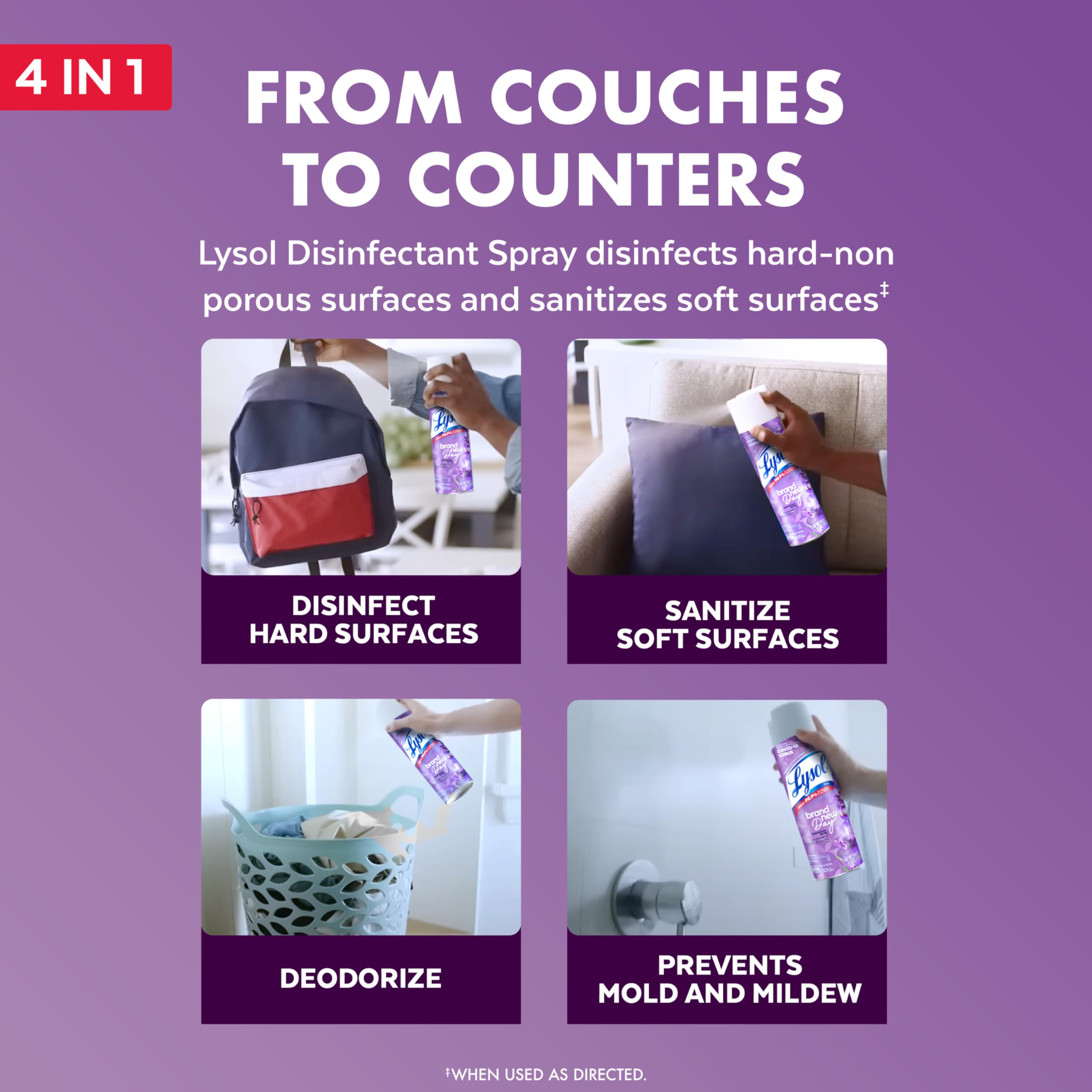 Lysol Disinfectant Spray, Sanitizing And Antibacterial Spray, For Disinfecting And Deodorizing, Early Morning Breeze, 19 Fl Oz (Pack Of 2), Packaging May Vary