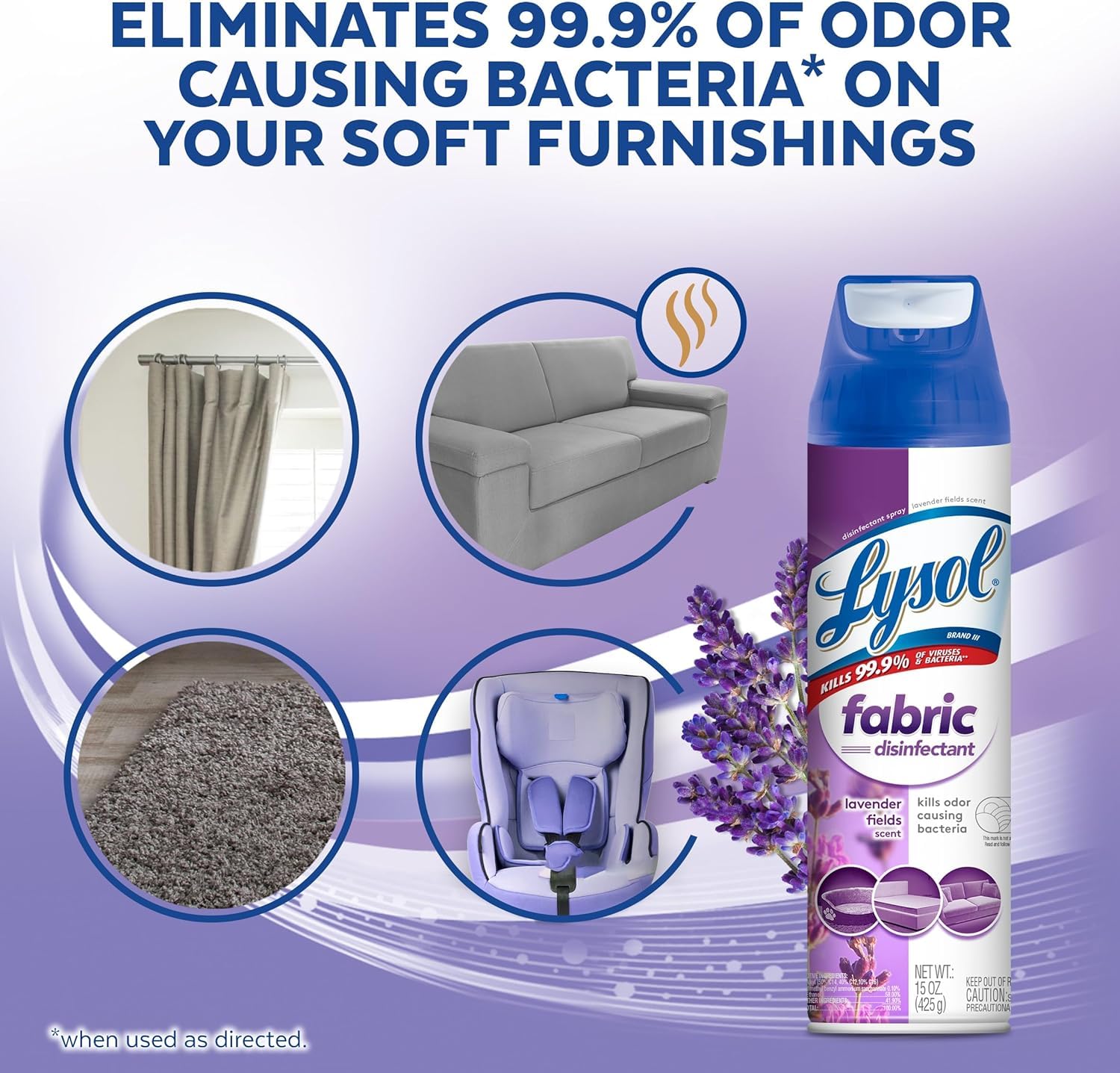 Lysol Fabric Disinfectant Spray, Sanitizing and Antibacterial Spray, For Disinfecting and Deodorizing Soft Furnishings