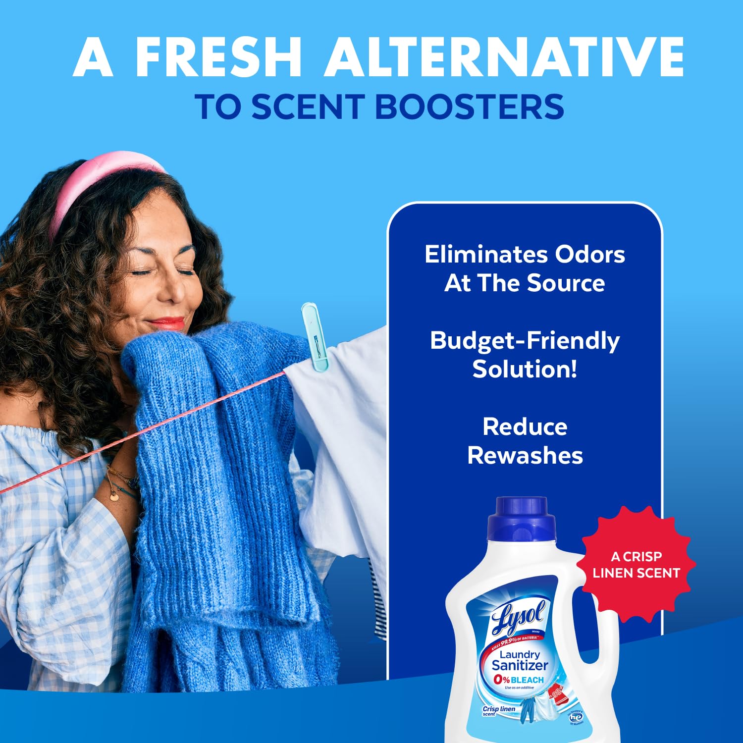 Lysol Laundry Sanitizer Additive, Bacteria-Causing Laundry Odor Eliminator, Detergent Additive