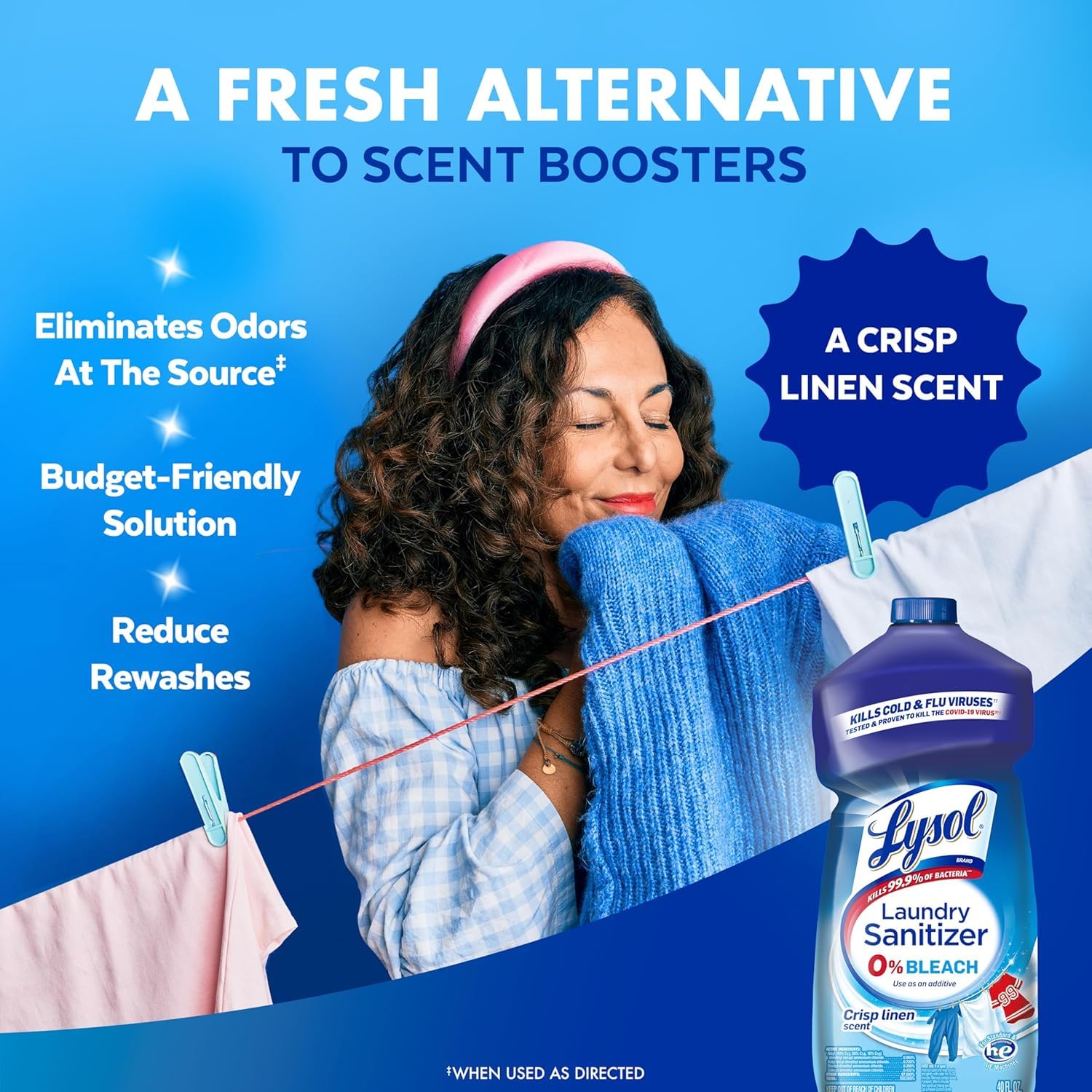 Lysol Laundry Sanitizer Additive, Bacteria-Causing Laundry Odor Eliminator, Detergent Additive