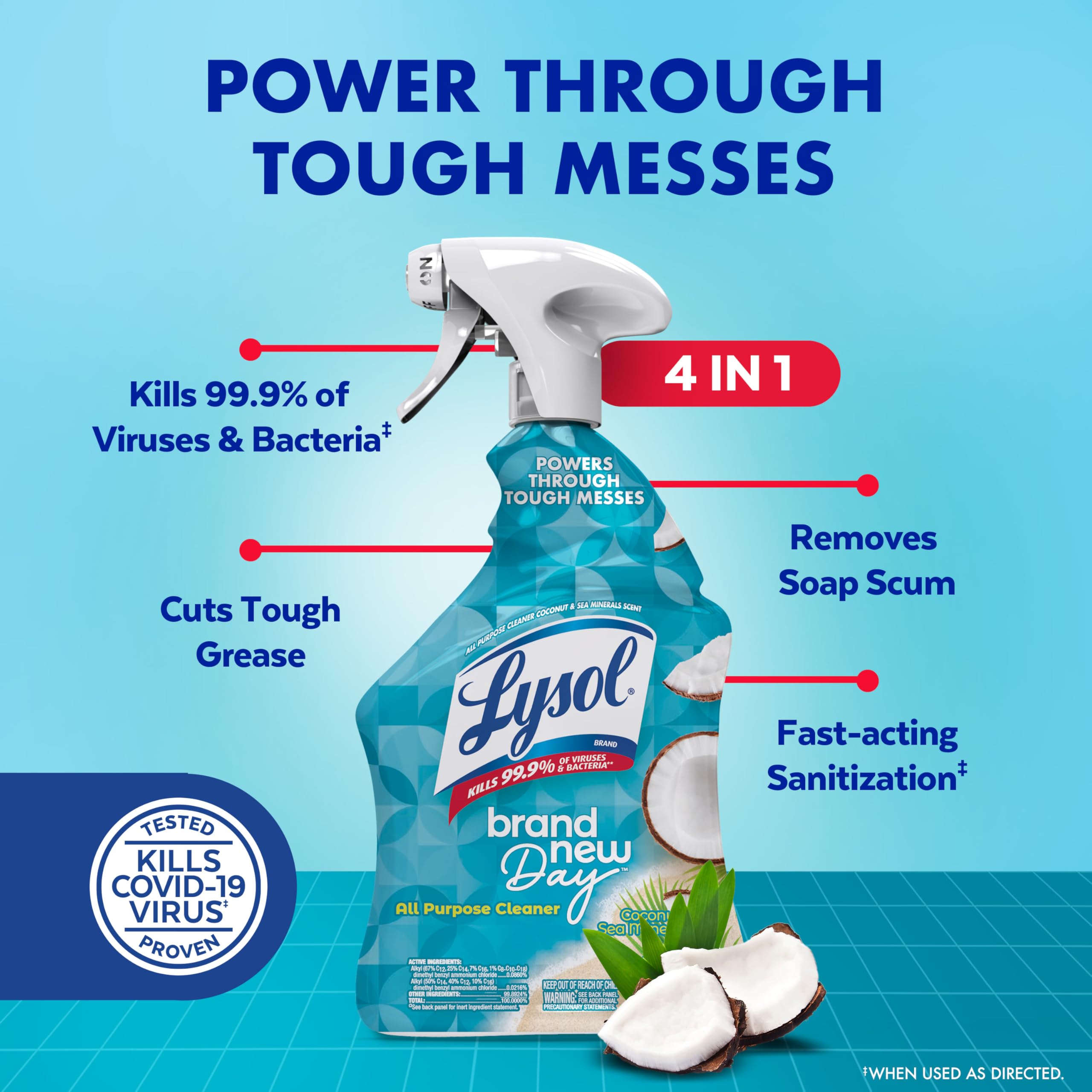 Lysol All Purpose Cleaner Spray, Multi-Purpose Disinfecting Spray, Kitchen & Bathroom Cleaner