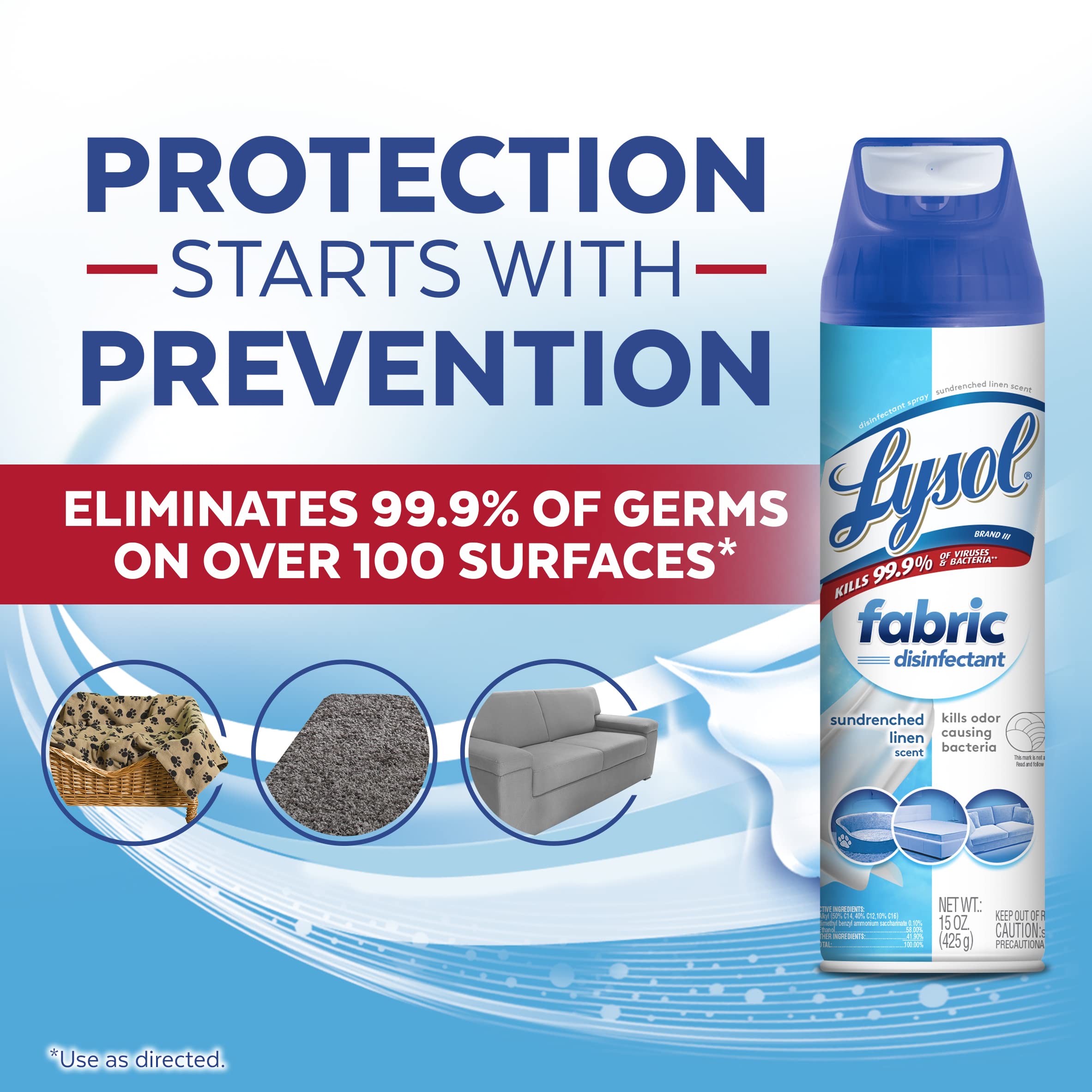 Lysol Fabric Disinfectant Spray, Sanitizing and Antibacterial Spray, For Disinfecting and Deodorizing Soft Furnishings