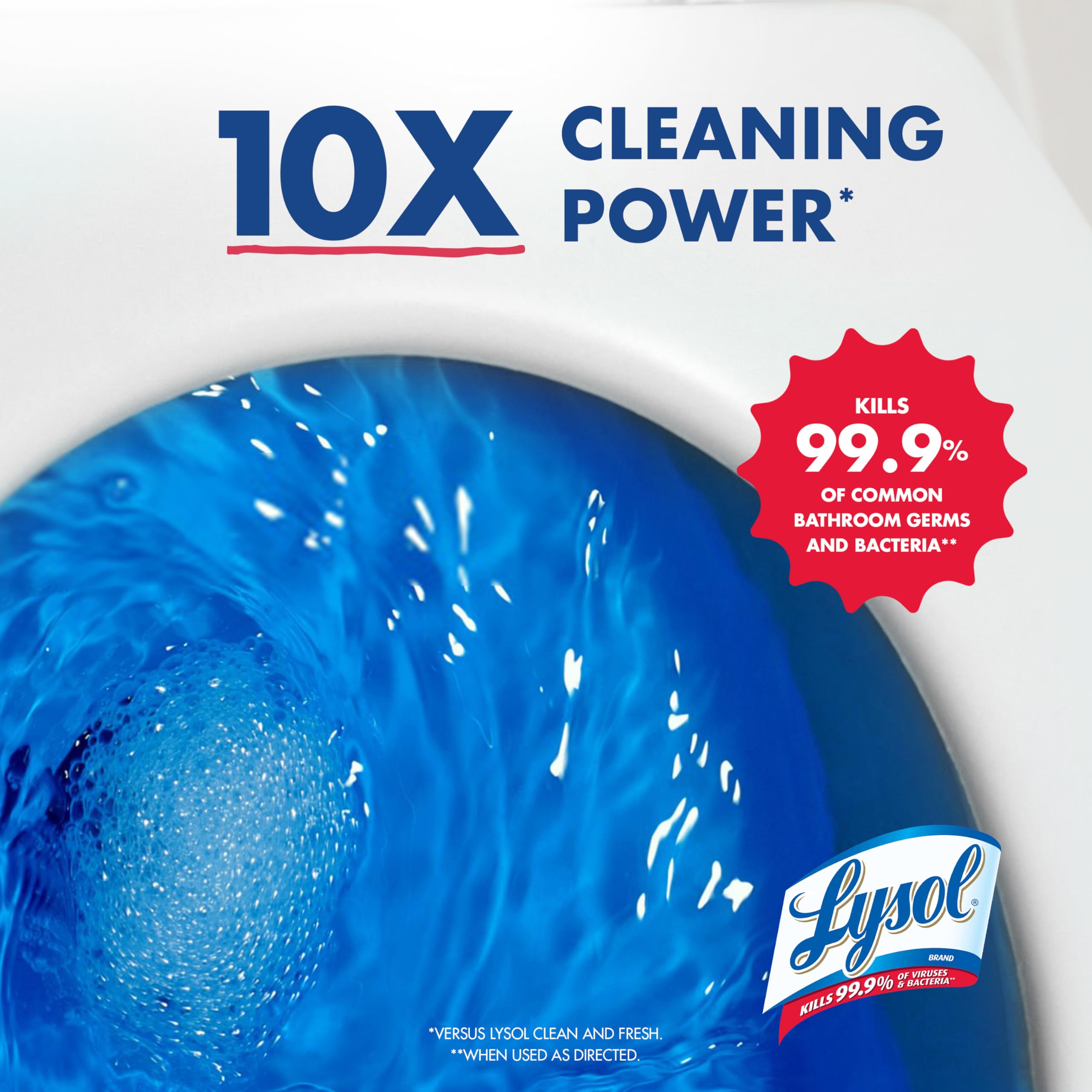 Lysol Toilet Bowl Cleaner Gel, For Cleaning and Disinfecting, Bleach Free, Ocean Fresh Scent, 24oz (Pack of 2)