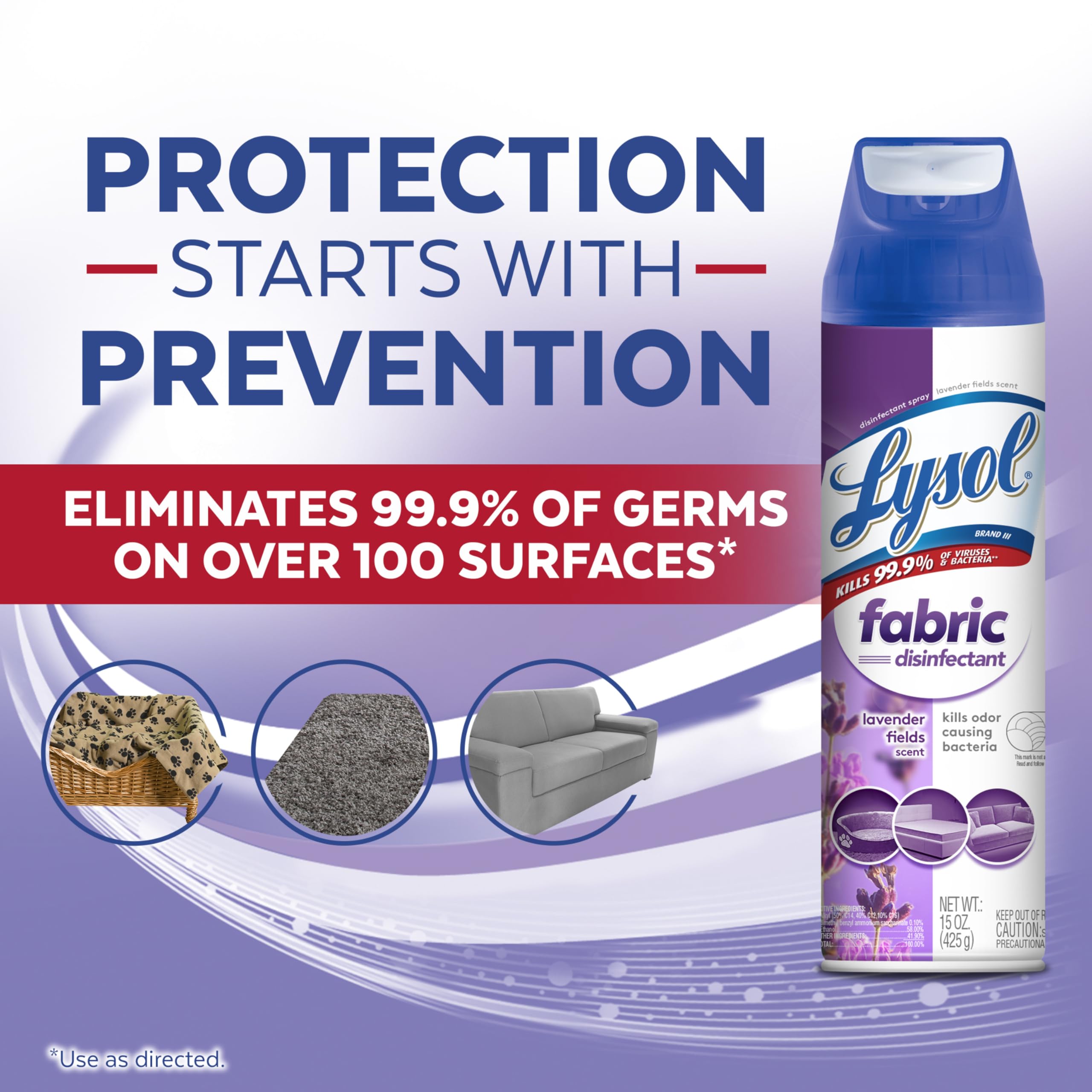 Lysol Fabric Disinfectant Spray, Sanitizing and Antibacterial Spray, For Disinfecting and Deodorizing Soft Furnishings