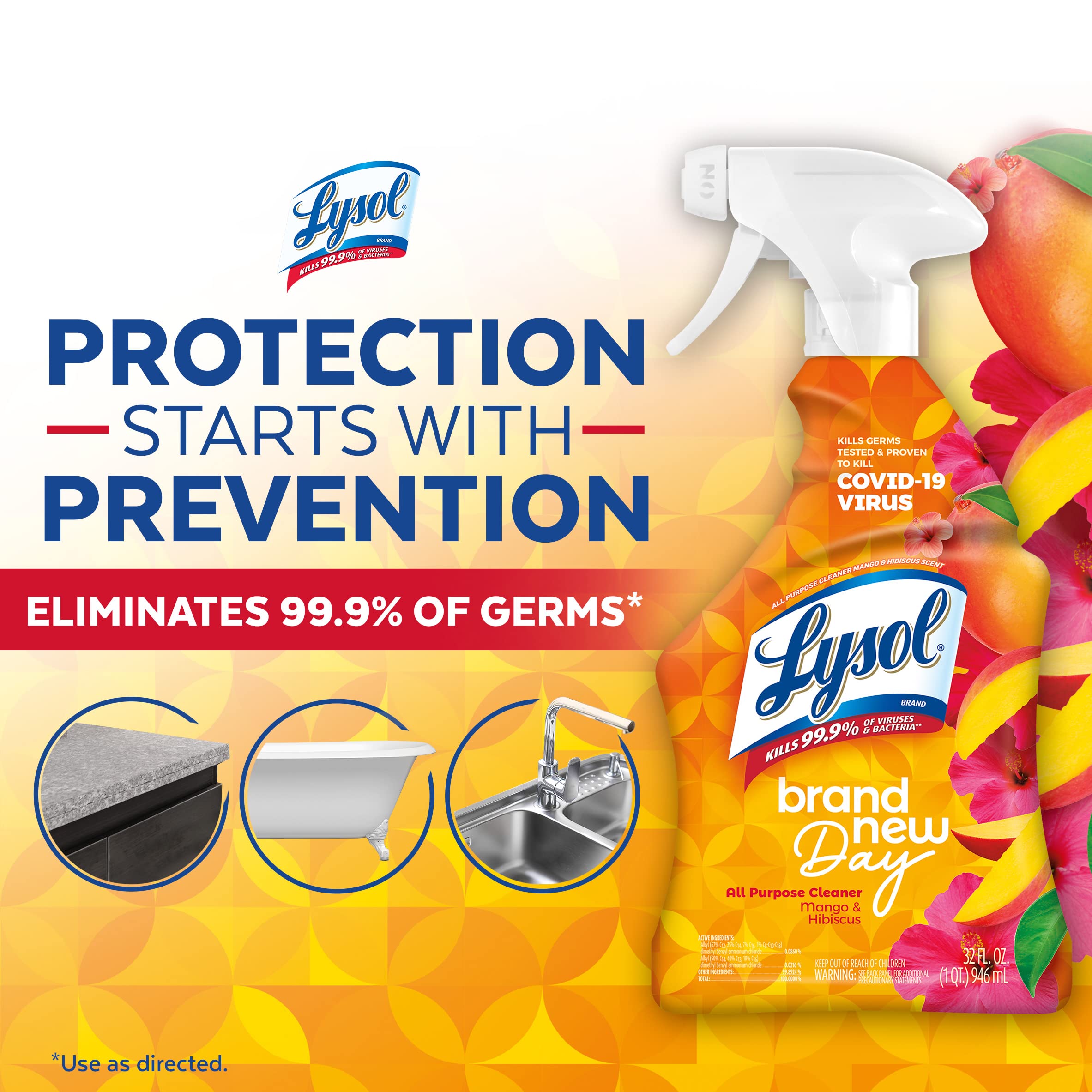 Lysol All Purpose Cleaner Spray, Multi-Purpose Disinfecting Spray, Kitchen & Bathroom Cleaner