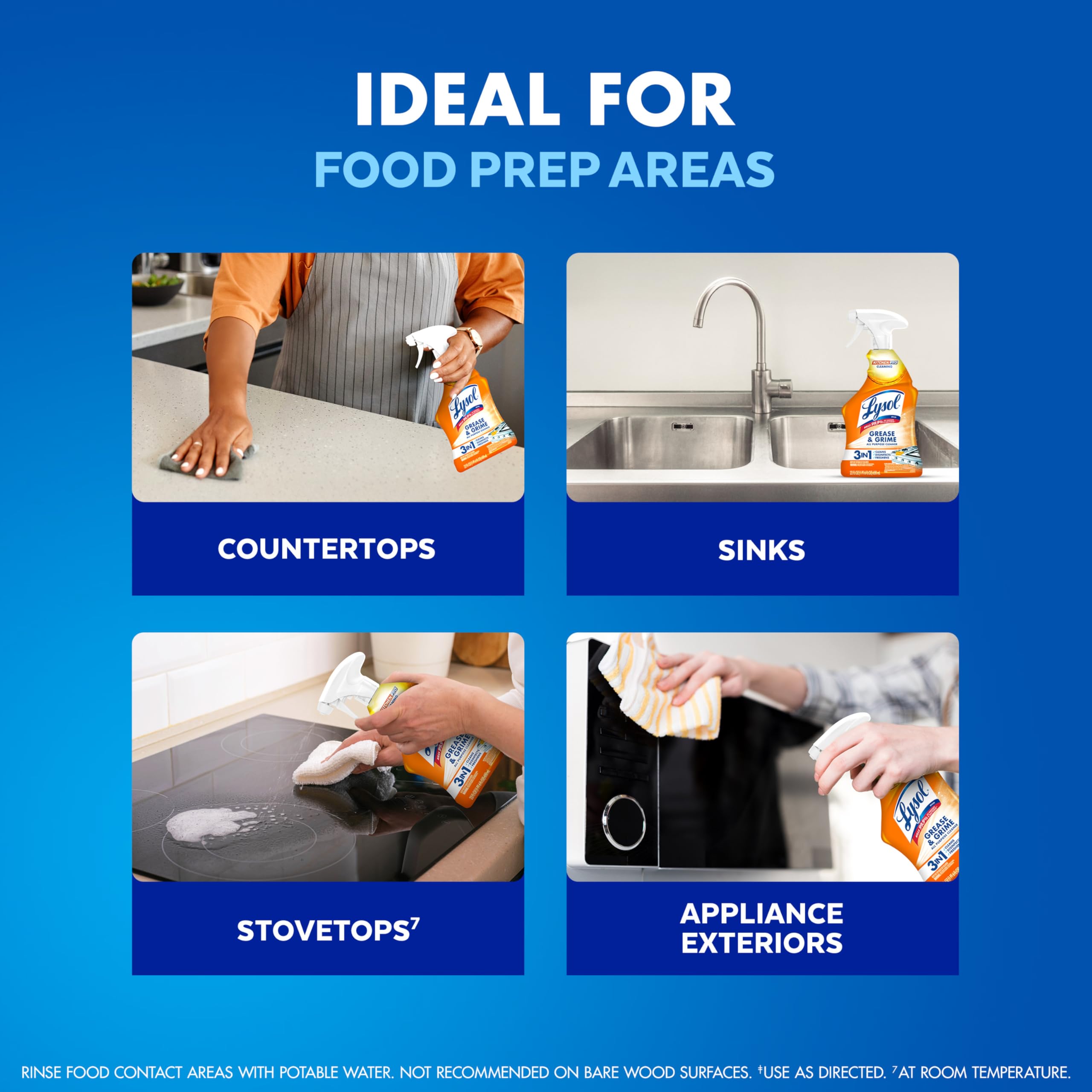 Lysol Pro Kitchen Spray Cleaner and Degreaser, Antibacterial All Purpose Cleaning Spray for Kitchens, Countertops, Ovens, and Appliances