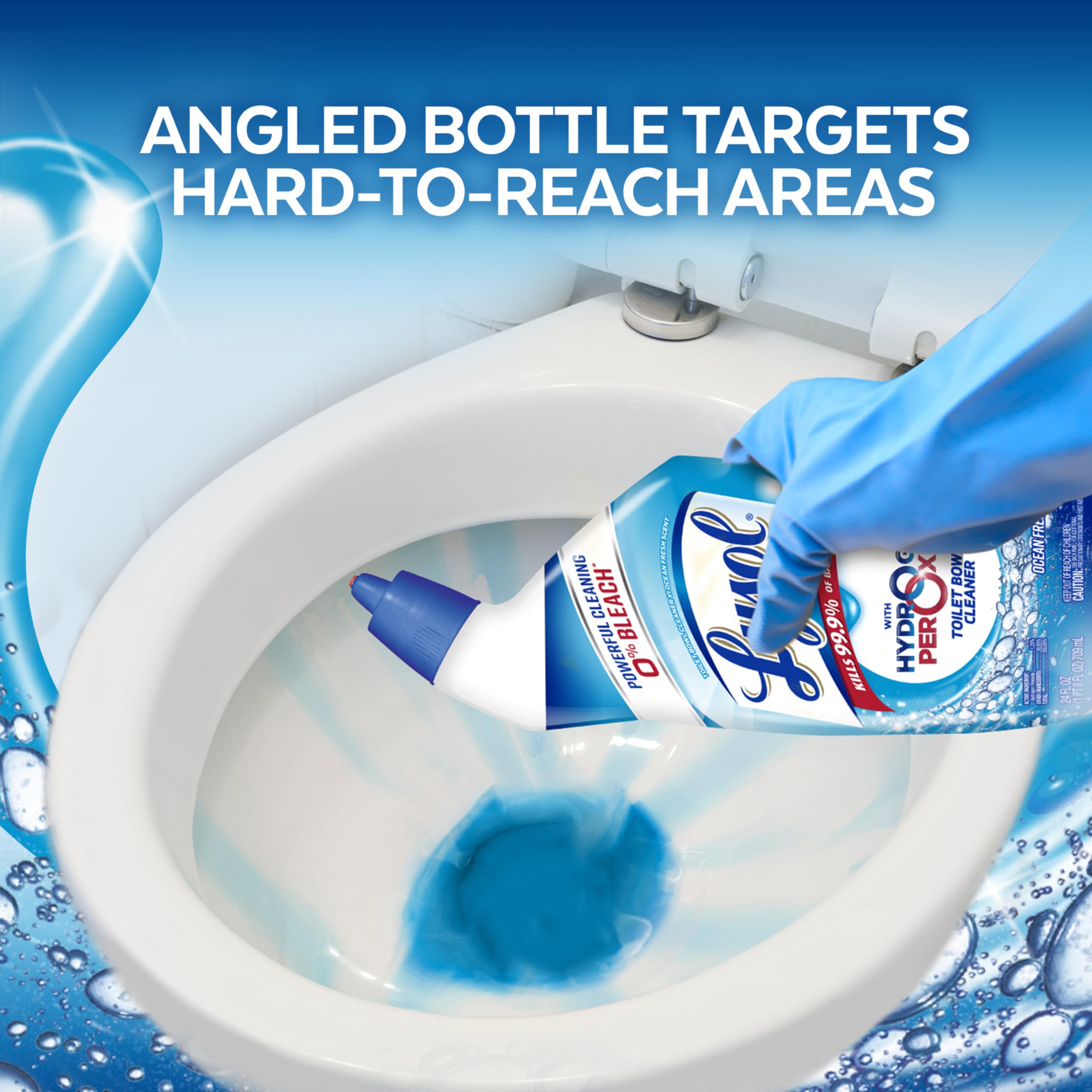 Lysol Toilet Bowl Cleaner Gel, For Cleaning and Disinfecting, Bleach Free, Ocean Fresh Scent, 24oz (Pack of 2)