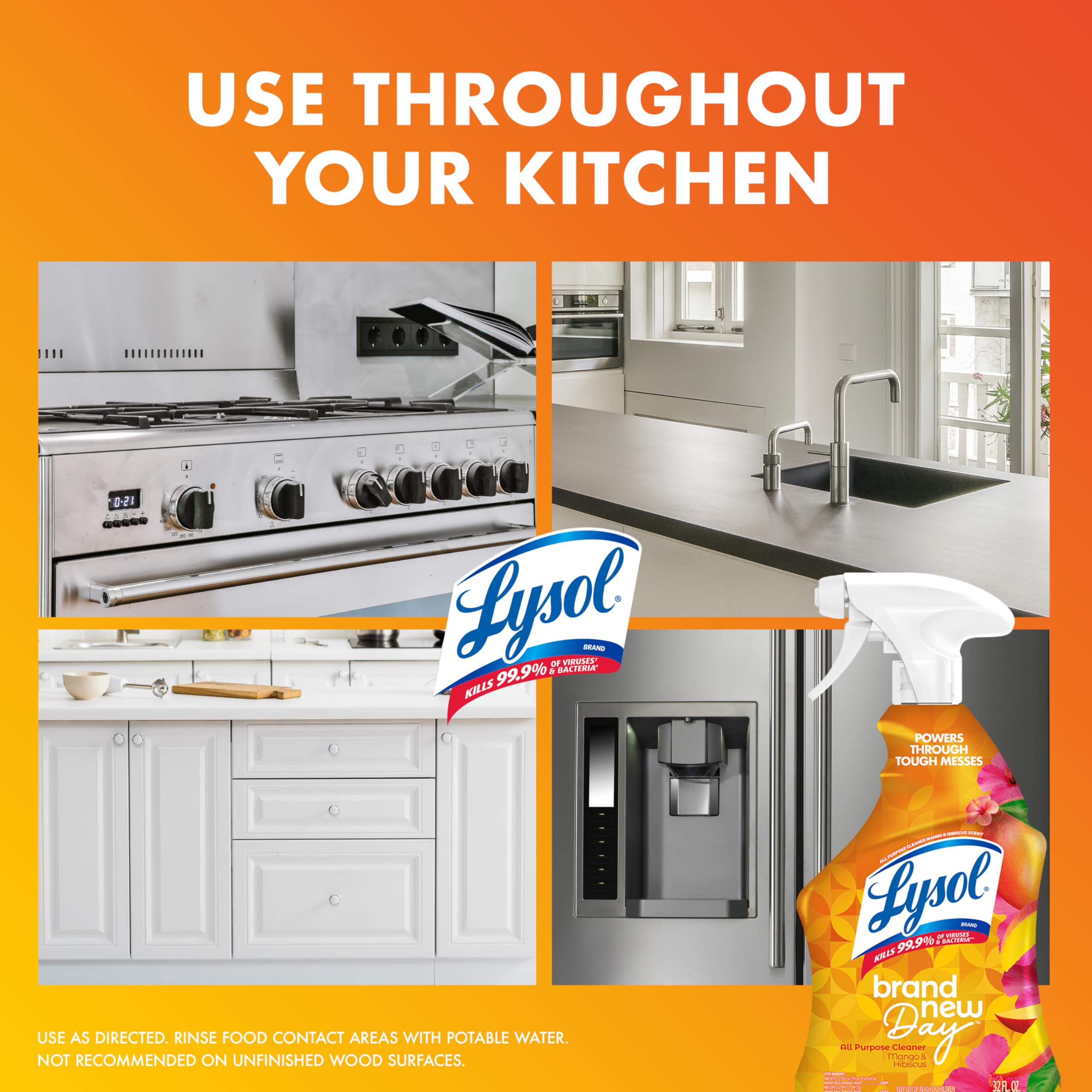 Lysol All Purpose Cleaner Spray, Multi-Purpose Disinfecting Spray, Kitchen & Bathroom Cleaner