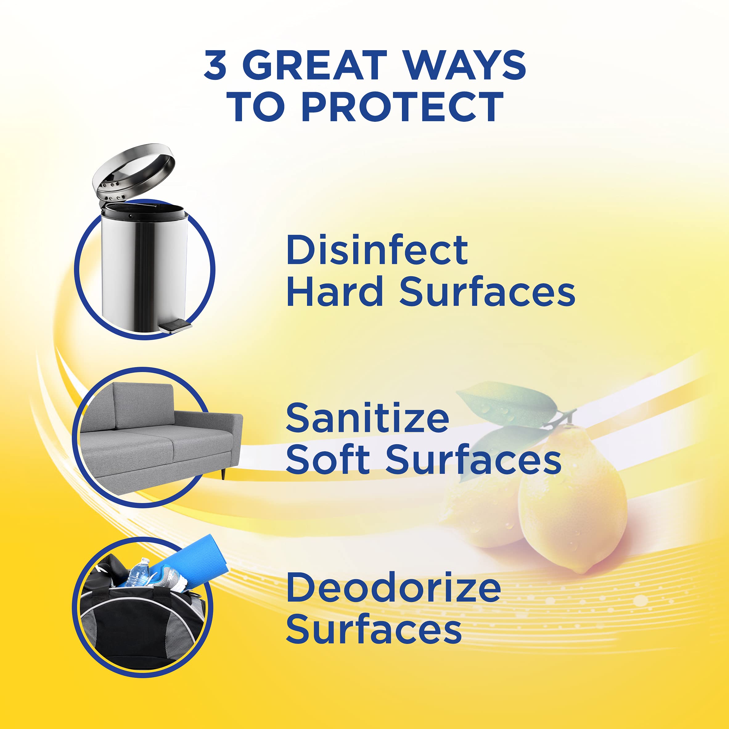 Lysol Disinfectant Spray, Lemon Breeze, 19oz, Clear