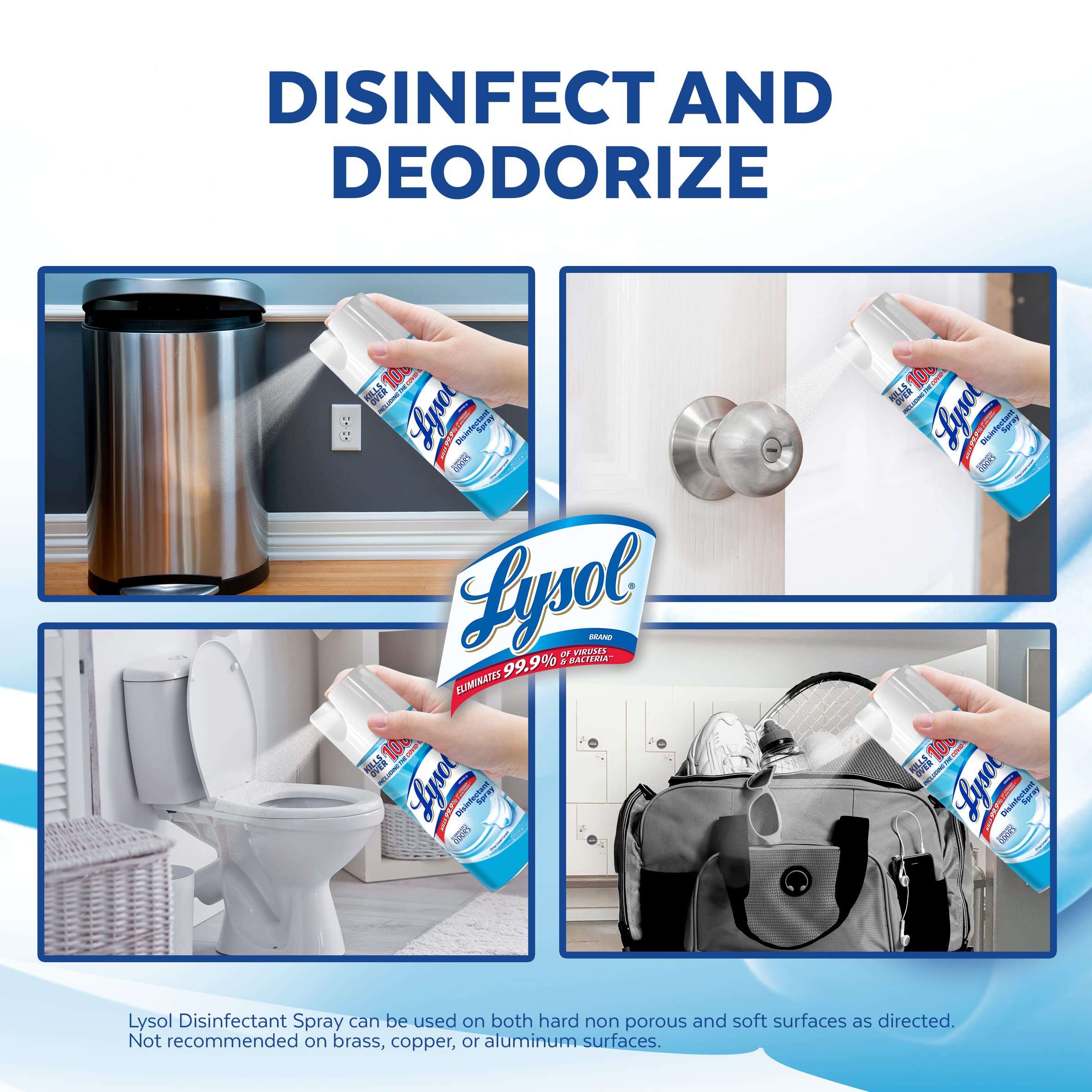 Lysol Sanitizing and Antibacterial Spray for Disinfecting & Deodorizing, Crisp Linen, 12.5 Fl Oz