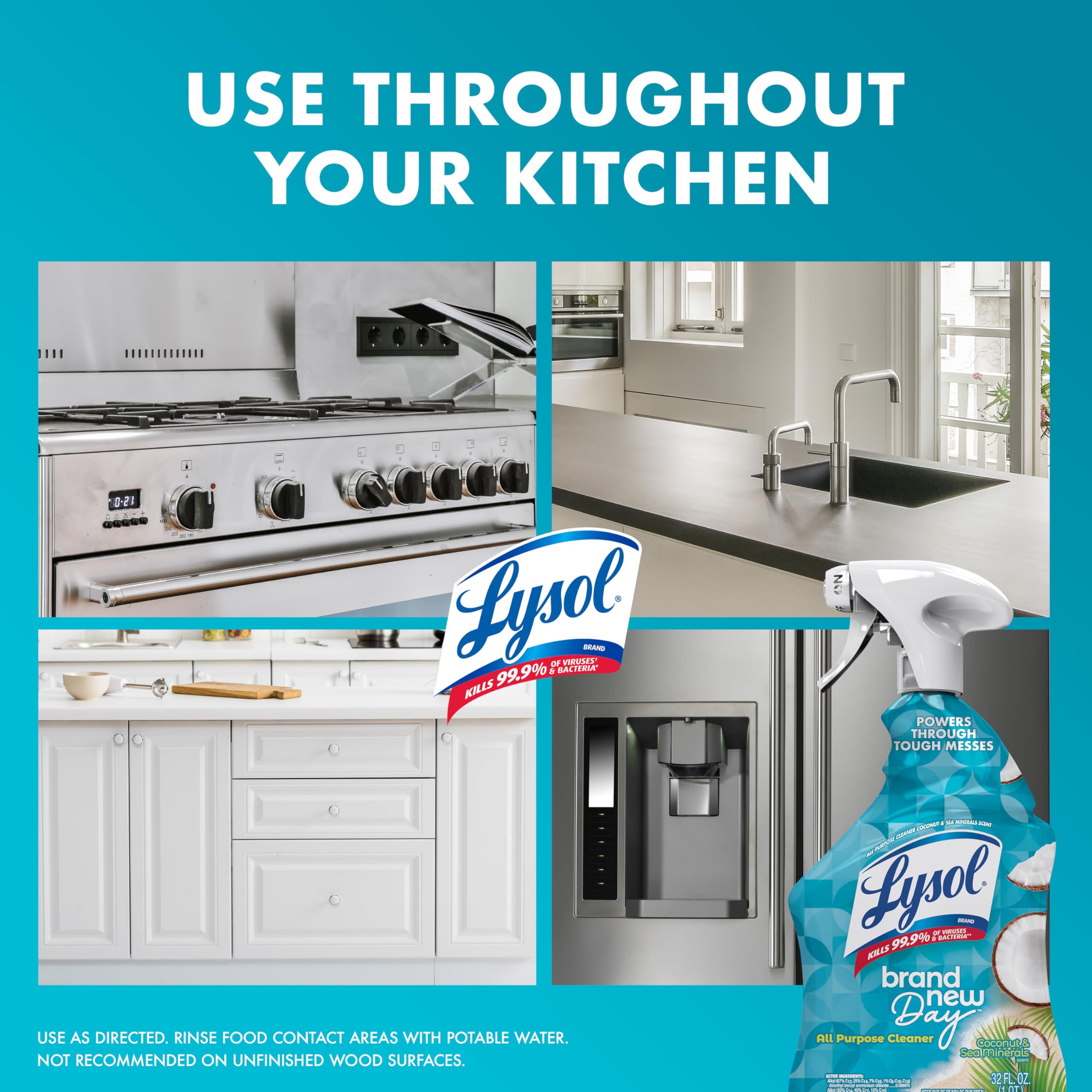 Lysol All Purpose Cleaner Spray, Multi-Purpose Disinfecting Spray, Kitchen & Bathroom Cleaner