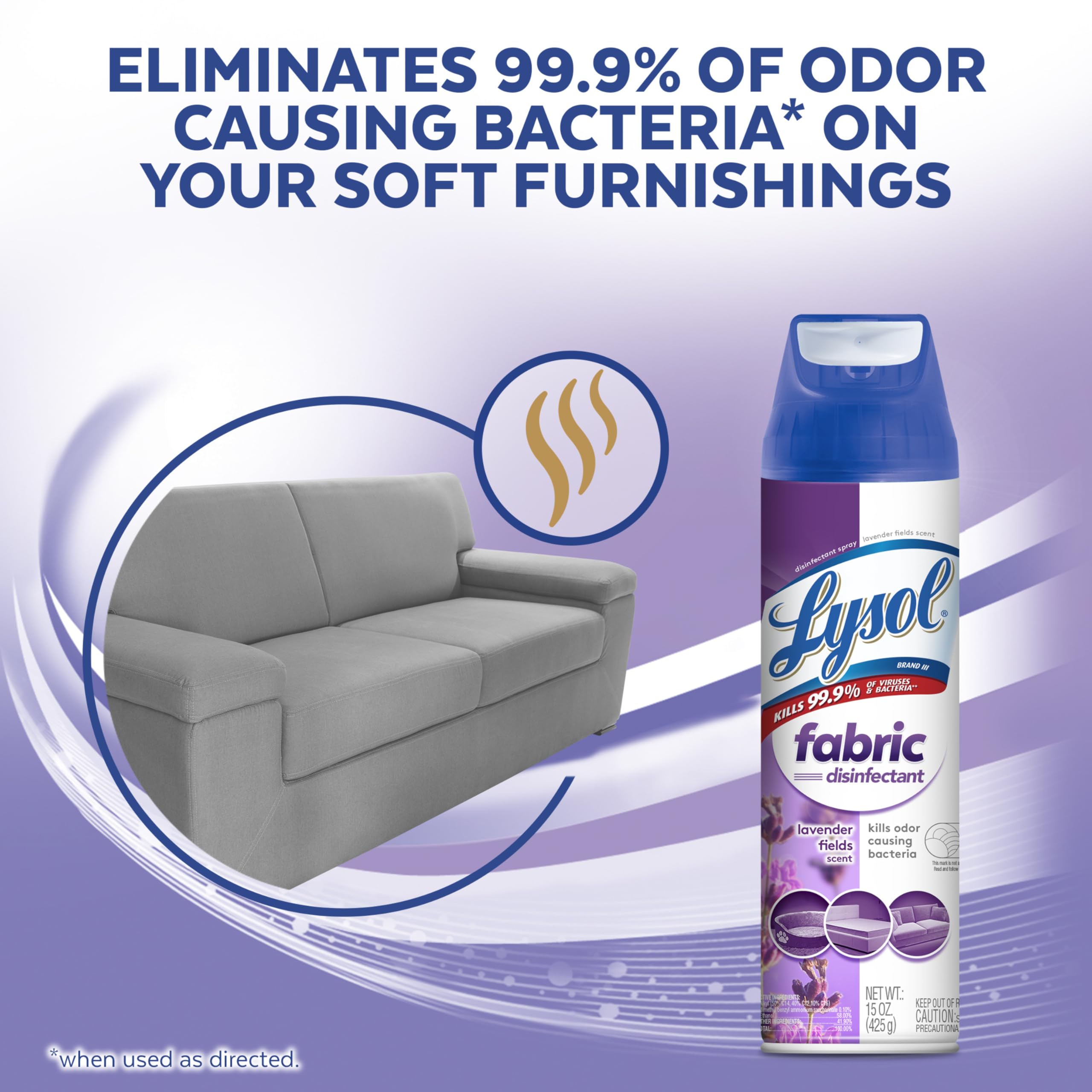 Lysol Fabric Disinfectant Spray, Sanitizing and Antibacterial Spray, For Disinfecting and Deodorizing Soft Furnishings