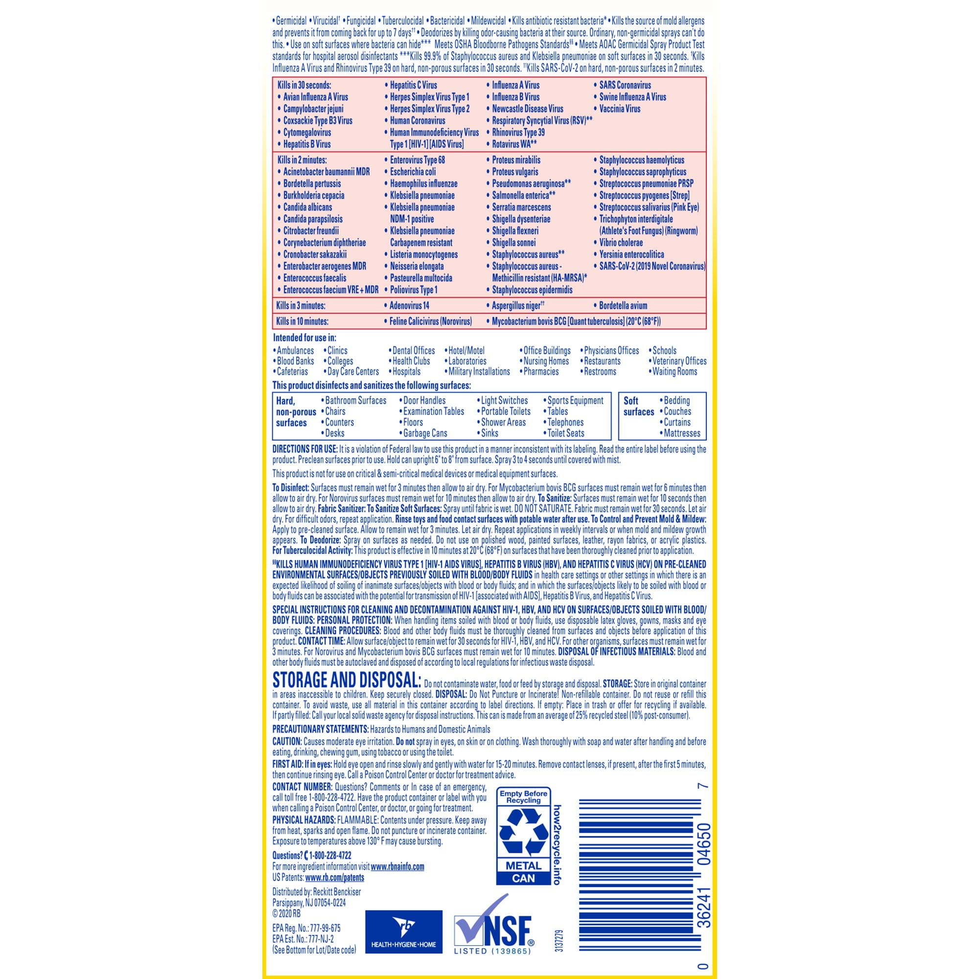 Lysol Disinfectant Spray, Lemon Breeze, 19oz, Clear