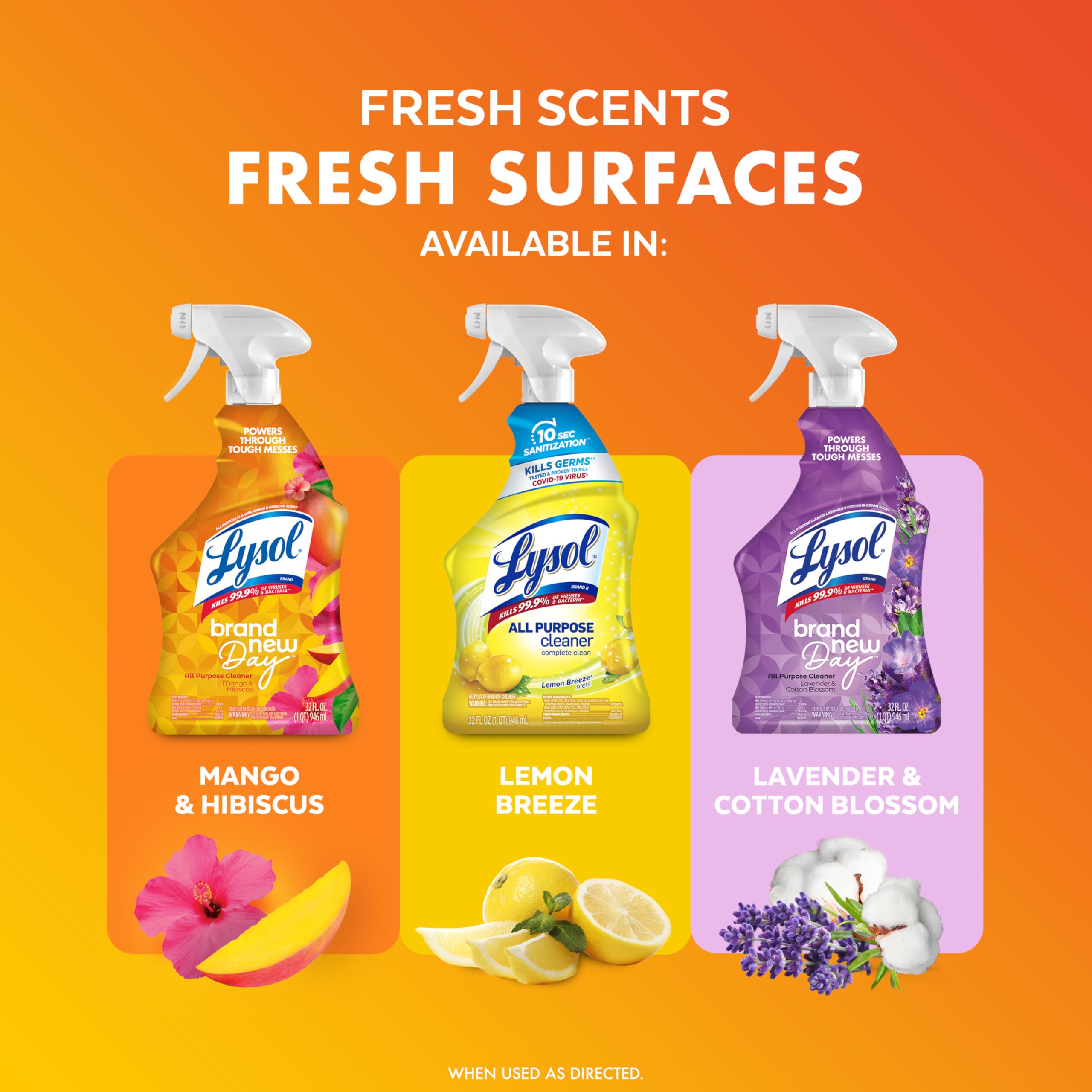 Lysol All Purpose Cleaner Spray, Multi-Purpose Disinfecting Spray, Kitchen & Bathroom Cleaner