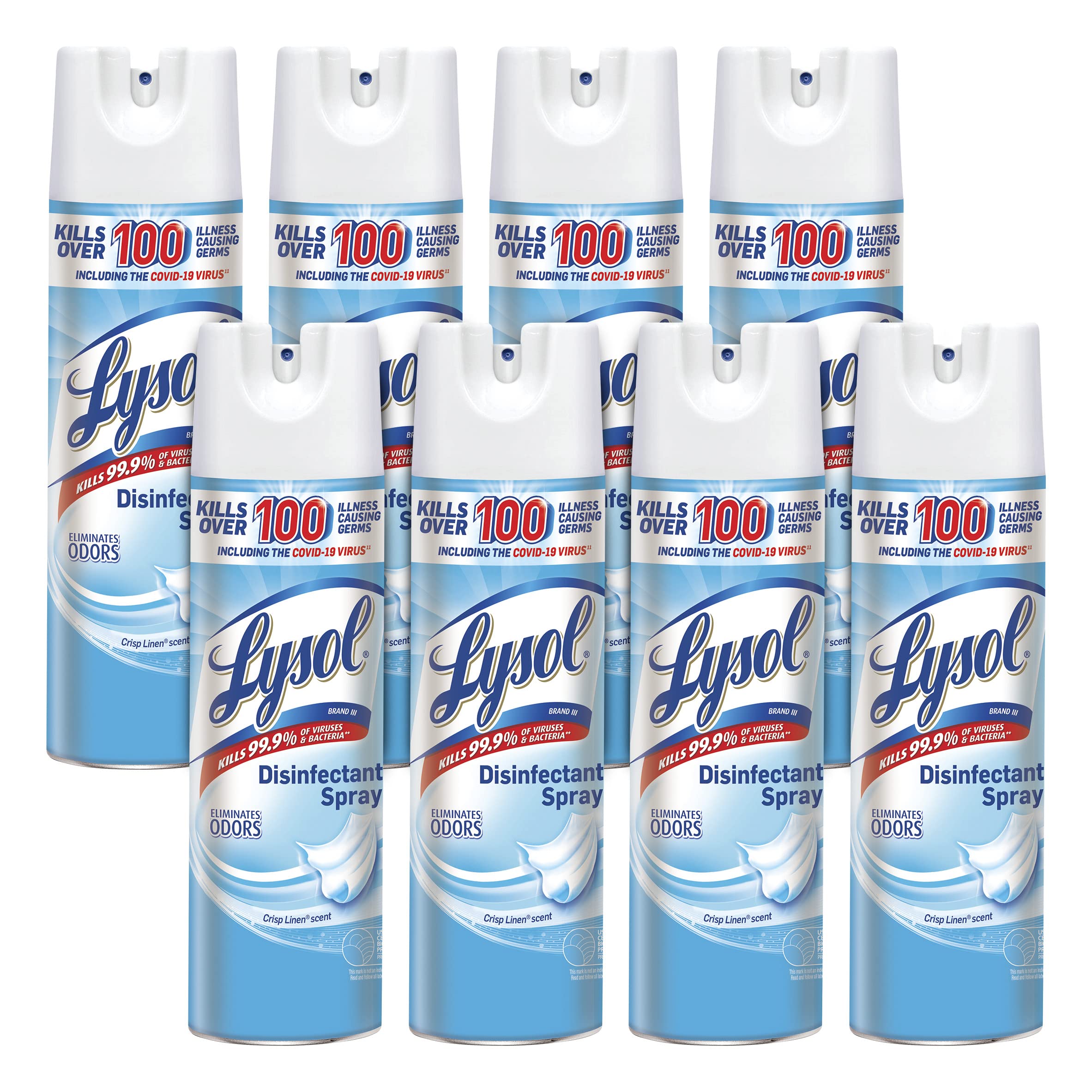 Lysol Sanitizing and Antibacterial Spray for Disinfecting & Deodorizing, Crisp Linen, 12.5 Fl Oz